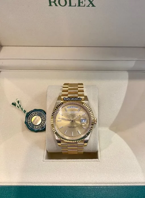 Fantastic Replica Rolex Day-date 40 228238 Caliber 3255 Automatic Movement 40mm Yellow Gold Case Mens/unisex Watch - Image 3