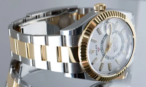 Exquisite Fake Rolex Sky-dweller 326933 Automatic Movement 42mm Gold/steel Case Mens/unisex Watch - Image 10