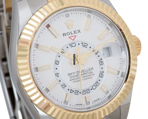 Exquisite Fake Rolex Sky-dweller 326933 Automatic Movement 42mm Gold/steel Case Mens/unisex Watch - Image 4