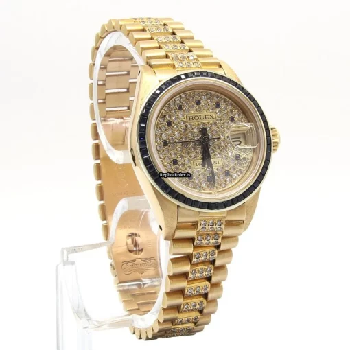 Epic Imitation Rolex Lady-datejust 6917 Automatic Movement 26mm Yellow Gold Case Womens Watch - Image 3