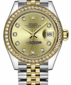 Reliable Knockoff Rolex Datejust 279383rbr Caliber 2236 Automatic Movement 28mm Gold/steel Case Womens Watch