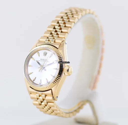 Good Replica Rolex Oyster Perpetual 6619 Caliber 1160 Automatic Movement 25mm Yellow Gold Case Watch - Image 3