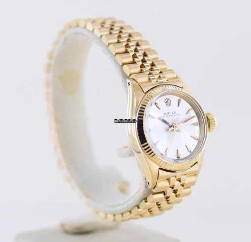 Good Replica Rolex Oyster Perpetual 6619 Caliber 1160 Automatic Movement 25mm Yellow Gold Case Watch - Image 8
