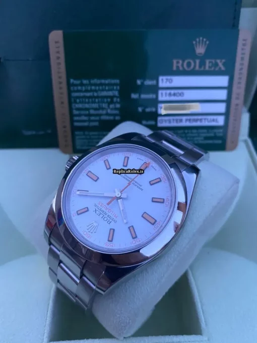 Cool Replica Rolex Milgauss 116400 Caliber 3131 Automatic Movement 40mm Steel Case Mens/unisex Watch - Image 3