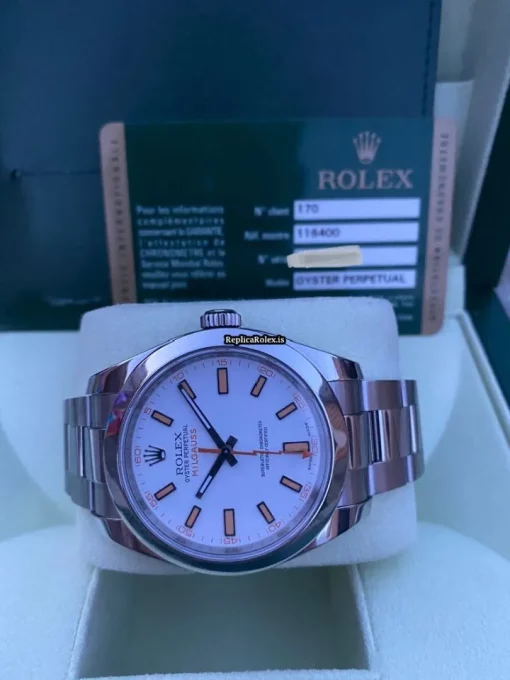 Cool Replica Rolex Milgauss 116400 Caliber 3131 Automatic Movement 40mm Steel Case Mens/unisex Watch - Image 4