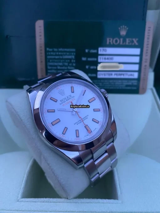 Cool Replica Rolex Milgauss 116400 Caliber 3131 Automatic Movement 40mm Steel Case Mens/unisex Watch - Image 5