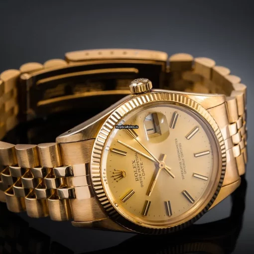 Excellent Replica Rolex Oyster Perpetual Date 15038 Caliber 3035 Automatic Movement 34mm Yellow Gold Case Mens/unisex Watch - Image 10