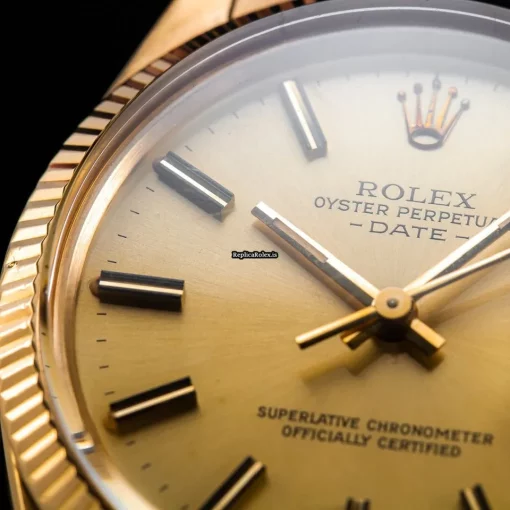 Excellent Replica Rolex Oyster Perpetual Date 15038 Caliber 3035 Automatic Movement 34mm Yellow Gold Case Mens/unisex Watch - Image 7