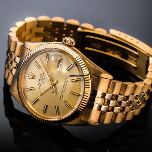 Excellent Replica Rolex Oyster Perpetual Date 15038 Caliber 3035 Automatic Movement 34mm Yellow Gold Case Mens/unisex Watch - Image 9