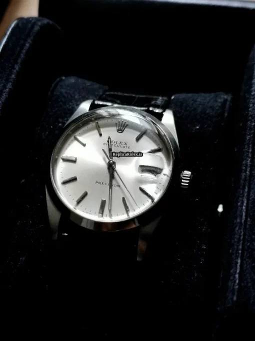Stylish Fake Rolex Oyster Precision 6694 Caliber 1225 Manual Winding Movement 34x40mm Steel Case Mens/unisex Watch - Image 2