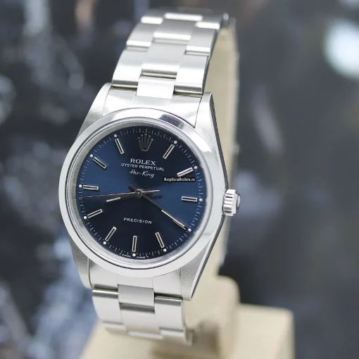 Trustworthy Fake Rolex Air King Precision 14000m Caliber 3000 Automatic Movement 34mm Steel Case Mens/unisex Watch - Image 7