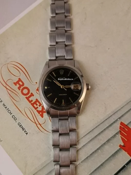 Amazing Copy Rolex Oyster Precision 6694 Caliber 1225 Manual Winding Movement 34x40mm Steel Case Mens/unisex Watch - Image 14