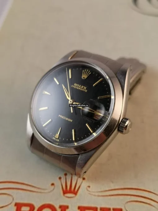 Amazing Copy Rolex Oyster Precision 6694 Caliber 1225 Manual Winding Movement 34x40mm Steel Case Mens/unisex Watch - Image 3