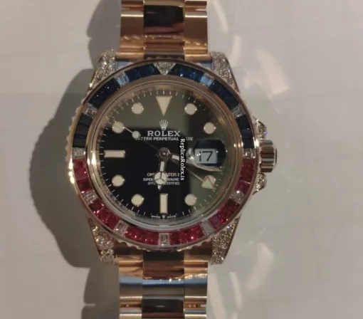 Terrific Replica Rolex Gmt-master II 126755saru Caliber 3186 Automatic Movement 40mm Rose Gold Case Mens/unisex Watch