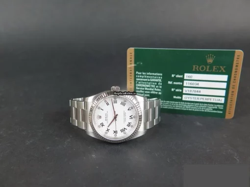 Fantastic Replica Rolex Oyster Perpetual 116034 Automatic Movement 36mm Steel Case Mens/unisex Watch - Image 4