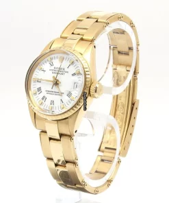 Discount Fake Rolex Oyster Perpetual Lady Date 6517 Automatic Movement 28mm Yellow Gold Case Womens Watch