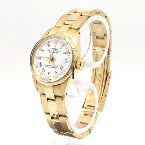 Discount Fake Rolex Oyster Perpetual Lady Date 6517 Automatic Movement 28mm Yellow Gold Case Womens Watch