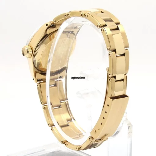 Discount Fake Rolex Oyster Perpetual Lady Date 6517 Automatic Movement 28mm Yellow Gold Case Womens Watch - Image 5
