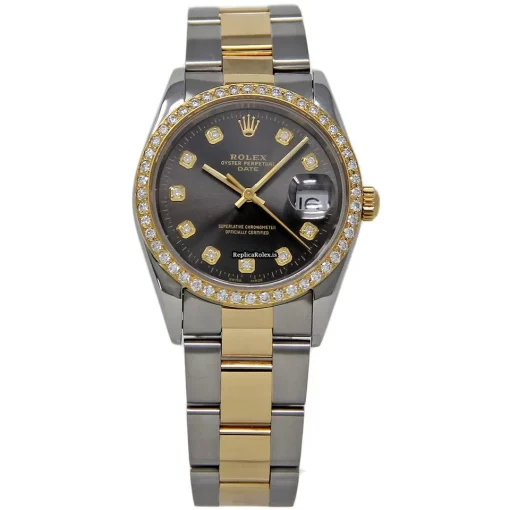 Pleasing Fake Rolex Oyster Perpetual Date 15233 Automatic Movement 34mm Steel Case Womens Watch - Image 2