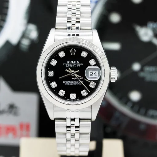 Ideal Fake Rolex Lady-datejust 79174 Caliber 2235 Automatic Movement 26mm Steel Case Womens Watch - Image 6
