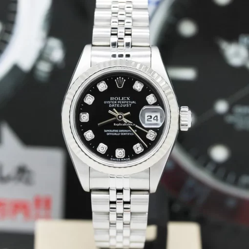 Ideal Fake Rolex Lady-datejust 79174 Caliber 2235 Automatic Movement 26mm Steel Case Womens Watch - Image 7