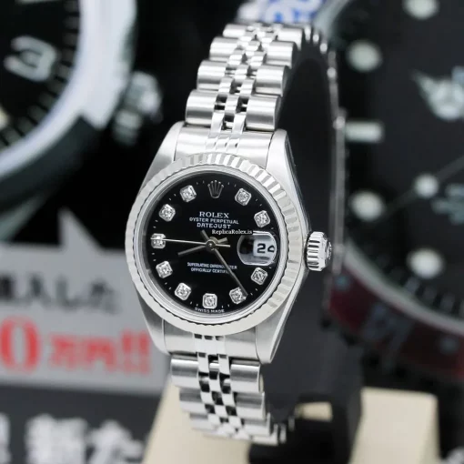 Ideal Fake Rolex Lady-datejust 79174 Caliber 2235 Automatic Movement 26mm Steel Case Womens Watch - Image 8