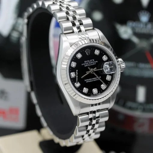 Ideal Fake Rolex Lady-datejust 79174 Caliber 2235 Automatic Movement 26mm Steel Case Womens Watch - Image 9