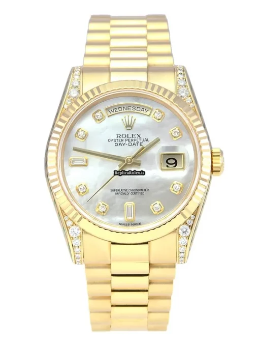 Inexpensive Replicas Rolex Day-date 36 118338 Caliber 3155 Automatic Movement 36mm Yellow Gold Case Mens/unisex Watch