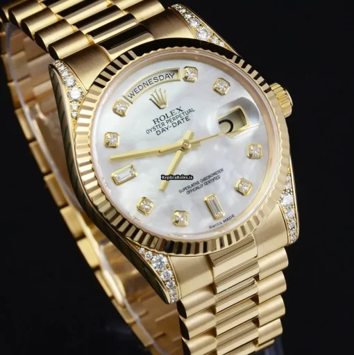 Inexpensive Replicas Rolex Day-date 36 118338 Caliber 3155 Automatic Movement 36mm Yellow Gold Case Mens/unisex Watch - Image 10