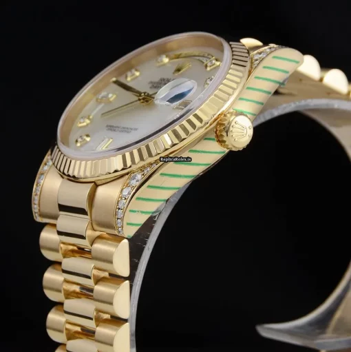 Inexpensive Replicas Rolex Day-date 36 118338 Caliber 3155 Automatic Movement 36mm Yellow Gold Case Mens/unisex Watch - Image 11
