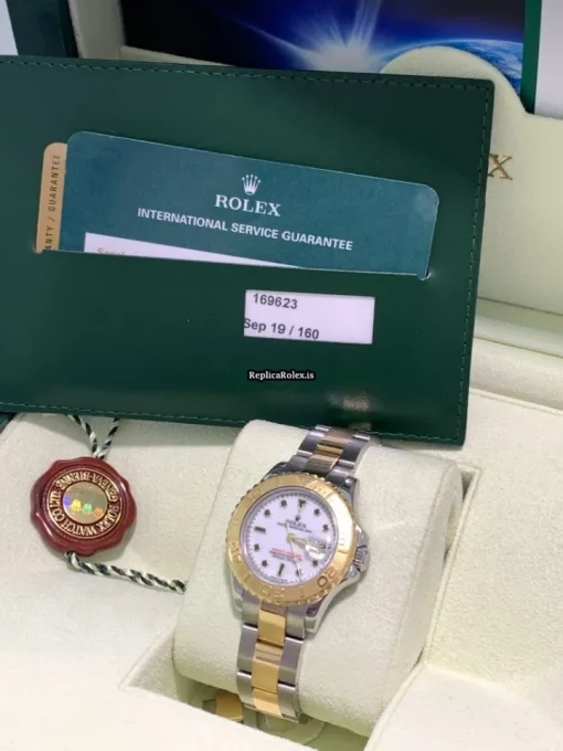 Incredible Replica Rolex Yacht-master 169623 Caliber 2235 Automatic Movement 29mm Gold/steel Case Womens Watch - Image 3