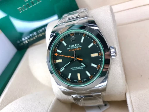 Pleasing Fake Rolex Milgauss 116400gv Caliber 3131 Automatic Movement 40mm Steel Case Mens/unisex Watch - Image 3