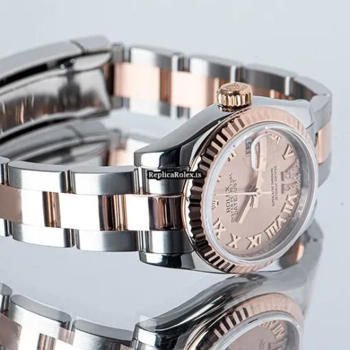 Top Fake Rolex Lady-datejust 179171 Automatic Movement 26mm Gold/steel Case Womens Watch - Image 9