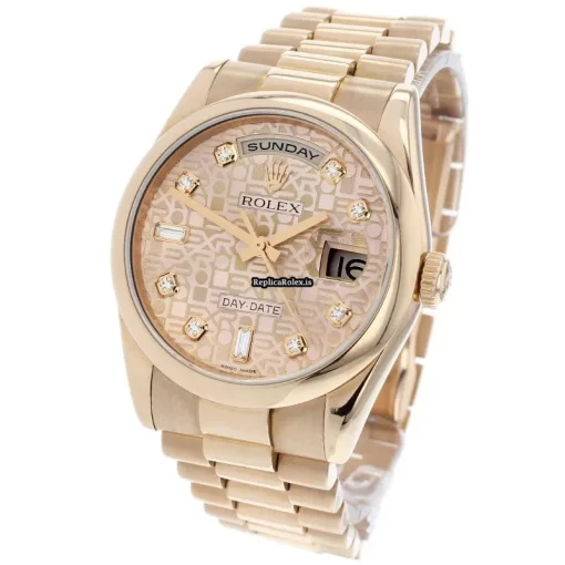 Fantastic Replica Rolex Day-date 36 118205 Automatic Movement 36mm Rose Gold Case Mens/unisex Watch