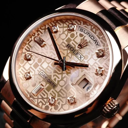 Fantastic Replica Rolex Day-date 36 118205 Automatic Movement 36mm Rose Gold Case Mens/unisex Watch - Image 12