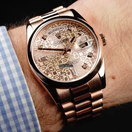 Fantastic Replica Rolex Day-date 36 118205 Automatic Movement 36mm Rose Gold Case Mens/unisex Watch - Image 13