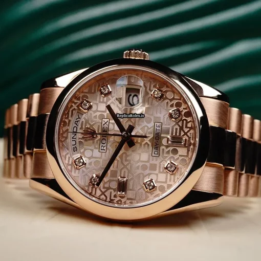 Fantastic Replica Rolex Day-date 36 118205 Automatic Movement 36mm Rose Gold Case Mens/unisex Watch - Image 3