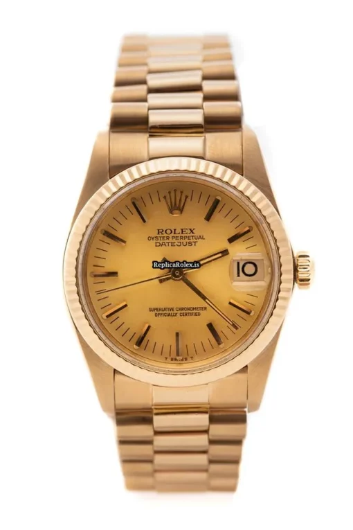 Suitable Copies Rolex Lady-datejust 6827 Automatic Movement 31mm Yellow Gold Case Womens Watch - Image 2