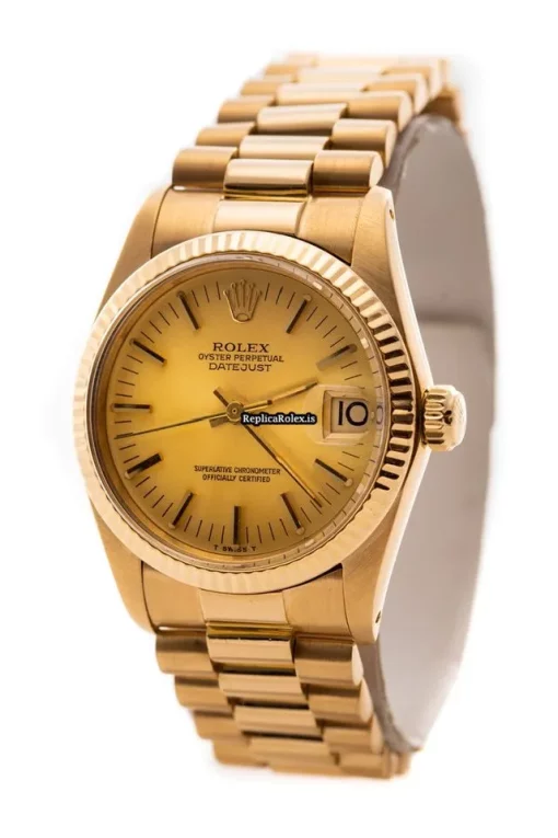 Suitable Copies Rolex Lady-datejust 6827 Automatic Movement 31mm Yellow Gold Case Womens Watch - Image 3