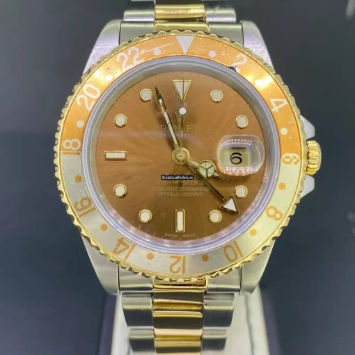 Lovely Replica Rolex Gmt-master II 16713 Caliber 3185 Automatic Movement 40mm Gold/steel Case Mens/unisex Watch - Image 2