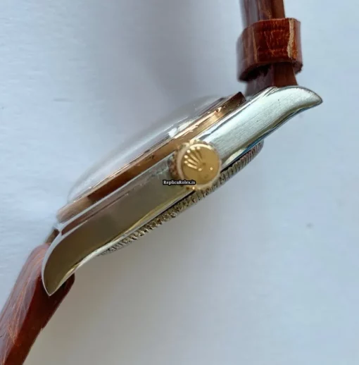 Durable Replica Rolex Bubble Back 3359 Manual Winding Movement 29x38mm Gold/steel Case Mens/unisex Watch - Image 9