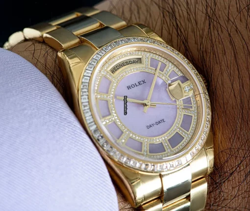 Offering Replica Rolex Day-date 118398br Automatic Movement 36mm Yellow Gold Case Mens/unisex Watch - Image 8