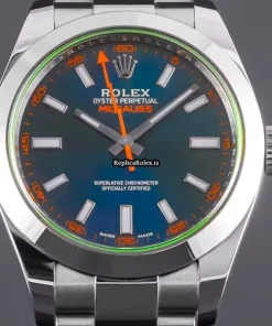 High Quality Fake Rolex Milgauss 116400gv Caliber 3131 Automatic Movement 40mm Steel Case Mens/unisex Watch