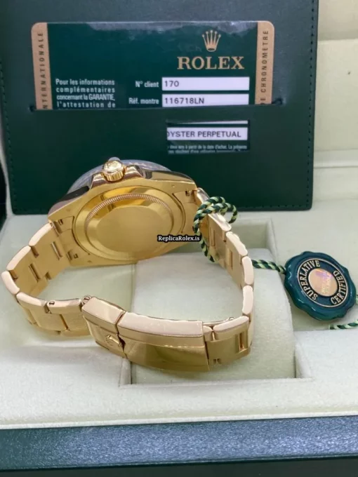Top Replica Rolex Gmt-master II 116718ln Caliber 3186 Automatic Movement 40mm Yellow Gold Case Mens/unisex Watch - Image 10