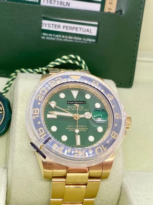 Top Replica Rolex Gmt-master II 116718ln Caliber 3186 Automatic Movement 40mm Yellow Gold Case Mens/unisex Watch - Image 4