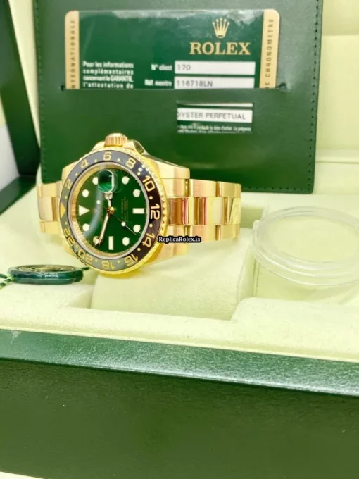 Top Replica Rolex Gmt-master II 116718ln Caliber 3186 Automatic Movement 40mm Yellow Gold Case Mens/unisex Watch - Image 7