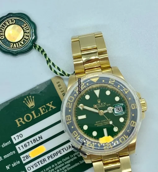 Top Replica Rolex Gmt-master II 116718ln Caliber 3186 Automatic Movement 40mm Yellow Gold Case Mens/unisex Watch - Image 8