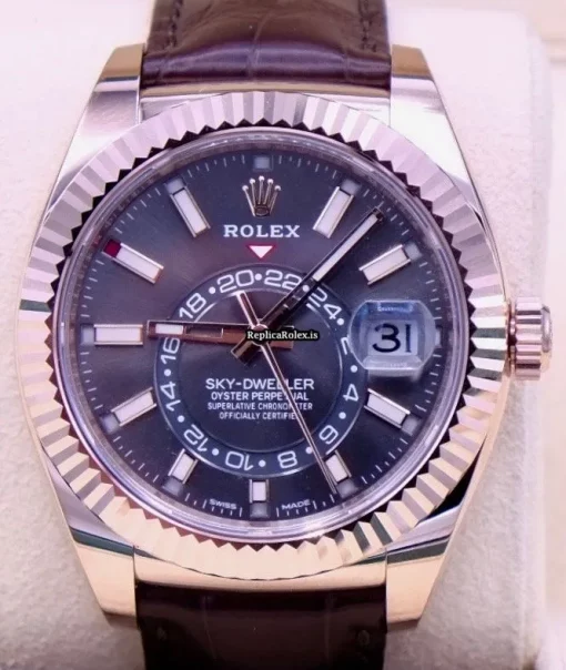 Cheap Replica Rolex Sky-dweller 326135 Automatic Movement 42mm Rose Gold Case Mens/unisex Watch