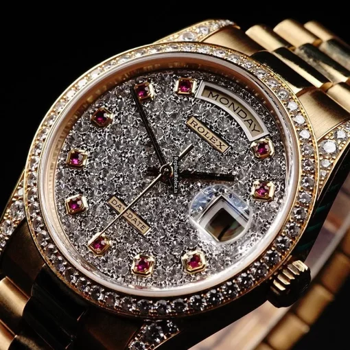 Durable Fake Rolex Day-date 118388 Automatic Movement 36mm Yellow Gold Case Mens/unisex Watch - Image 12