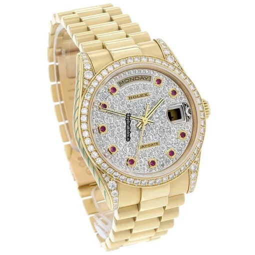 Durable Fake Rolex Day-date 118388 Automatic Movement 36mm Yellow Gold Case Mens/unisex Watch - Image 4